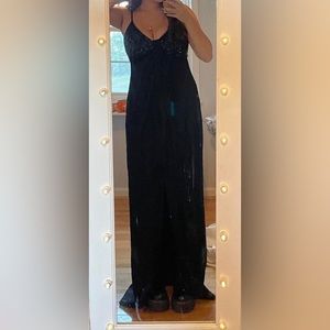 Vintage Carmen Marc Valvo Black Beaded Dress